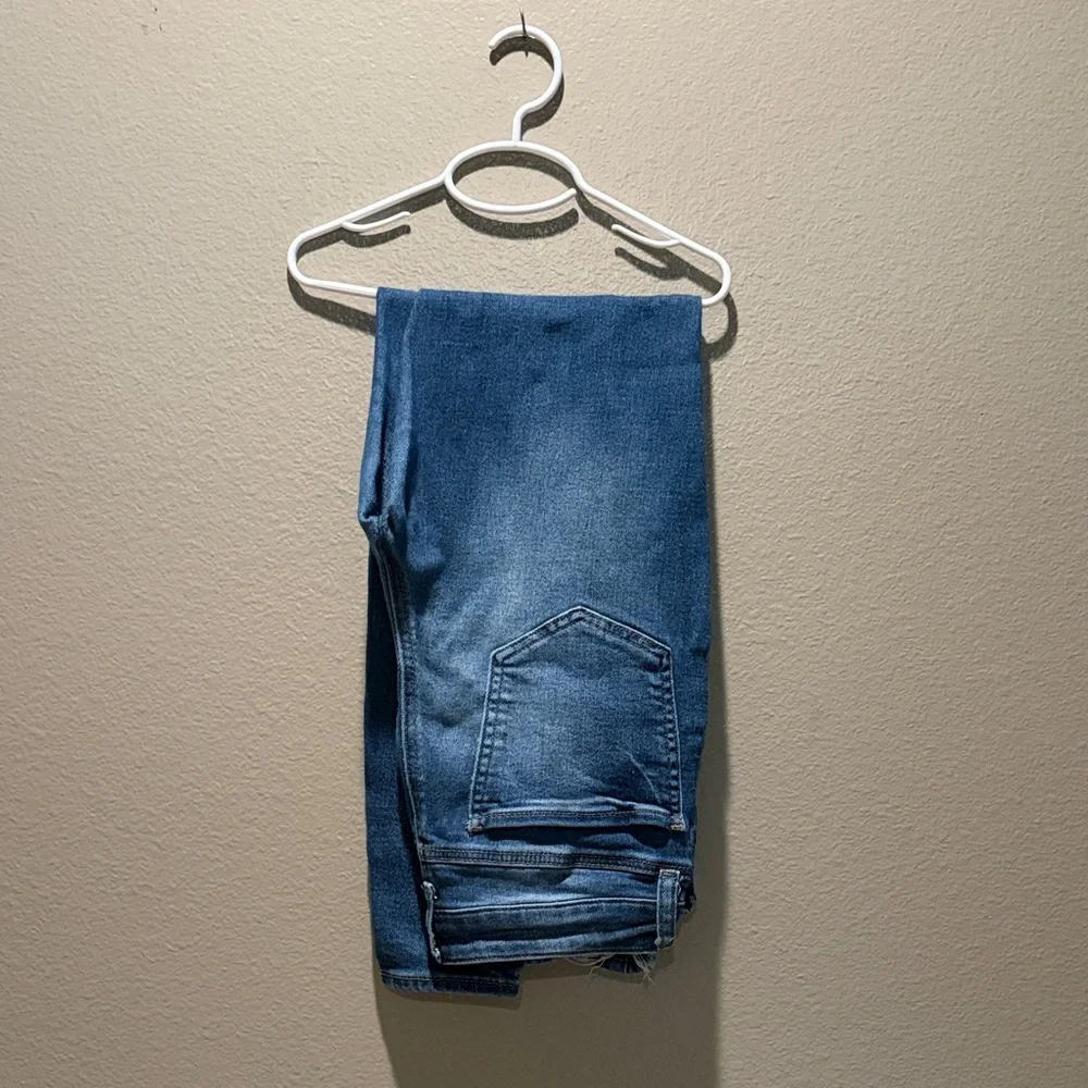 SO Juniors Vintage Vibe High Rise Ankle Skinny Jeans Blue Distressed Size 9/29W - Picture 4 of 14